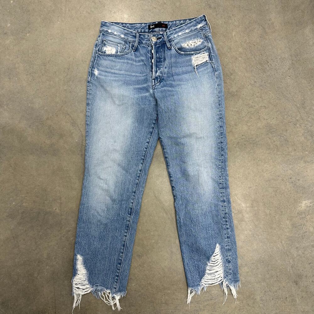 3x1 Higher Ground Boyfriend Cropped Dover Jeans Blue sz 26